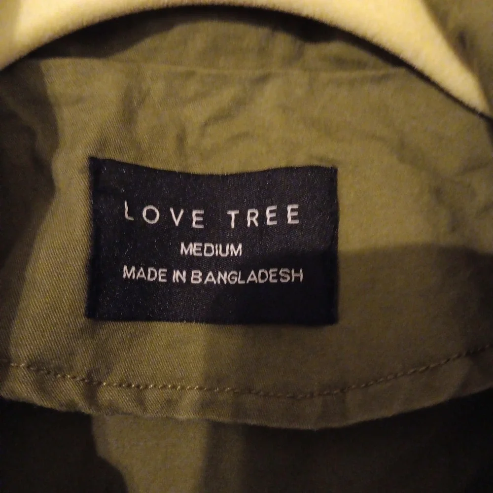 Love Tree Cargo/ Utility‎ Vest Women's  Sz. M Olive Green Pockets Waist...
